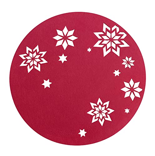 heimtexland Typ608 Tischset Filz 35 cm rot Sterne 2er