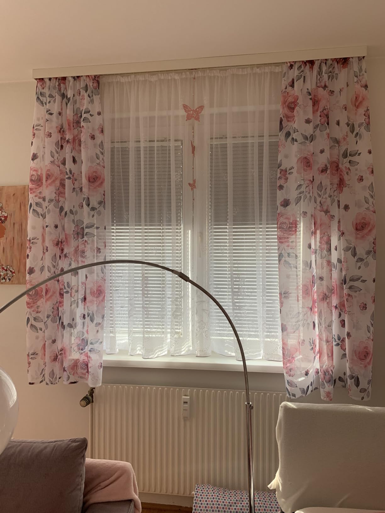 heimtexland Typ43 Store 160x300 weiß Blumen Allover