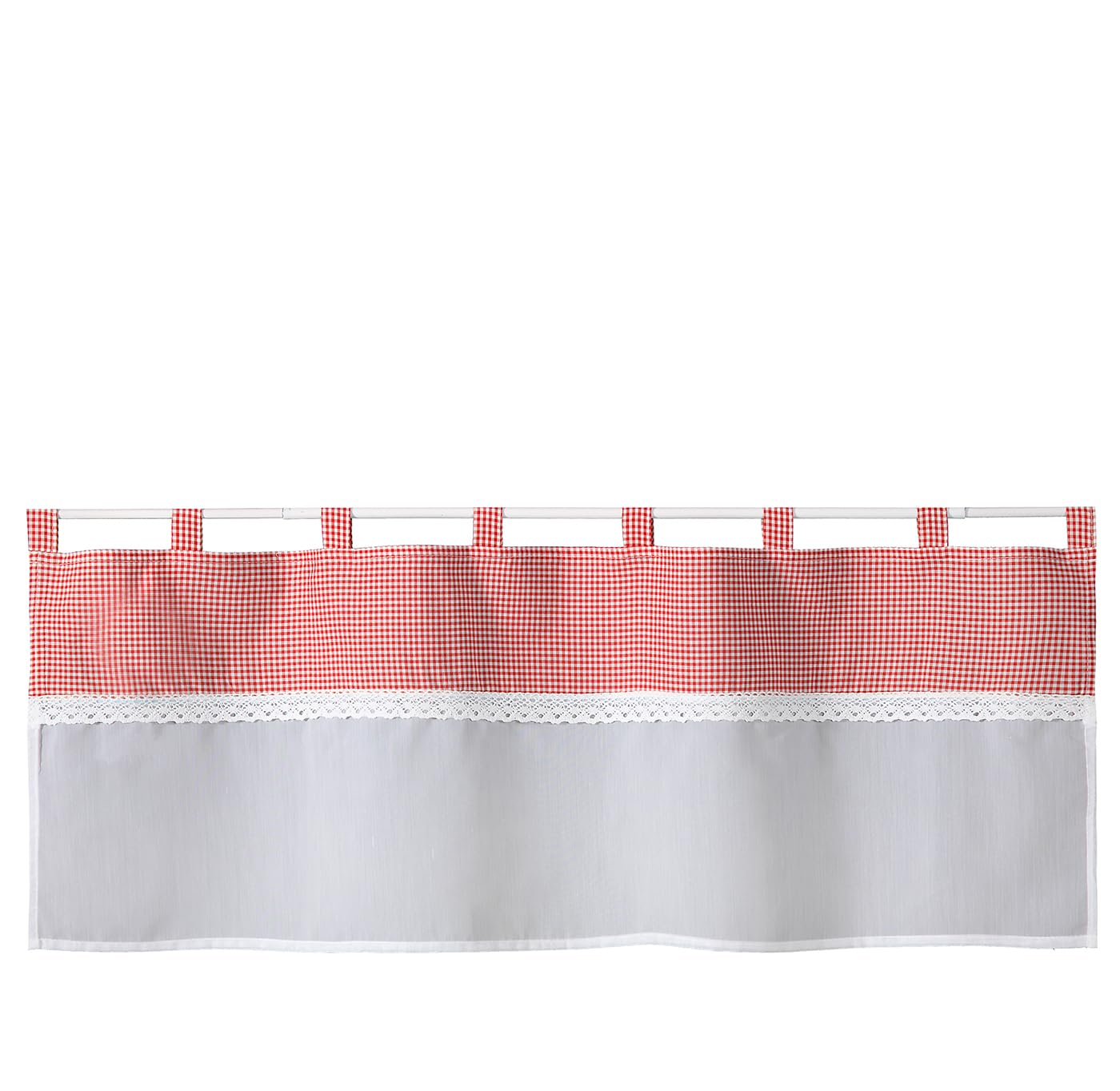heimtexland Typ929 Scheibengardine 45x120 cm Rot Karo