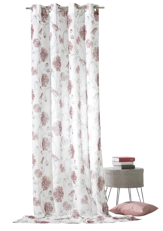 heimtexland Typ649 Ösenschal 245x140 cm rot transparent
