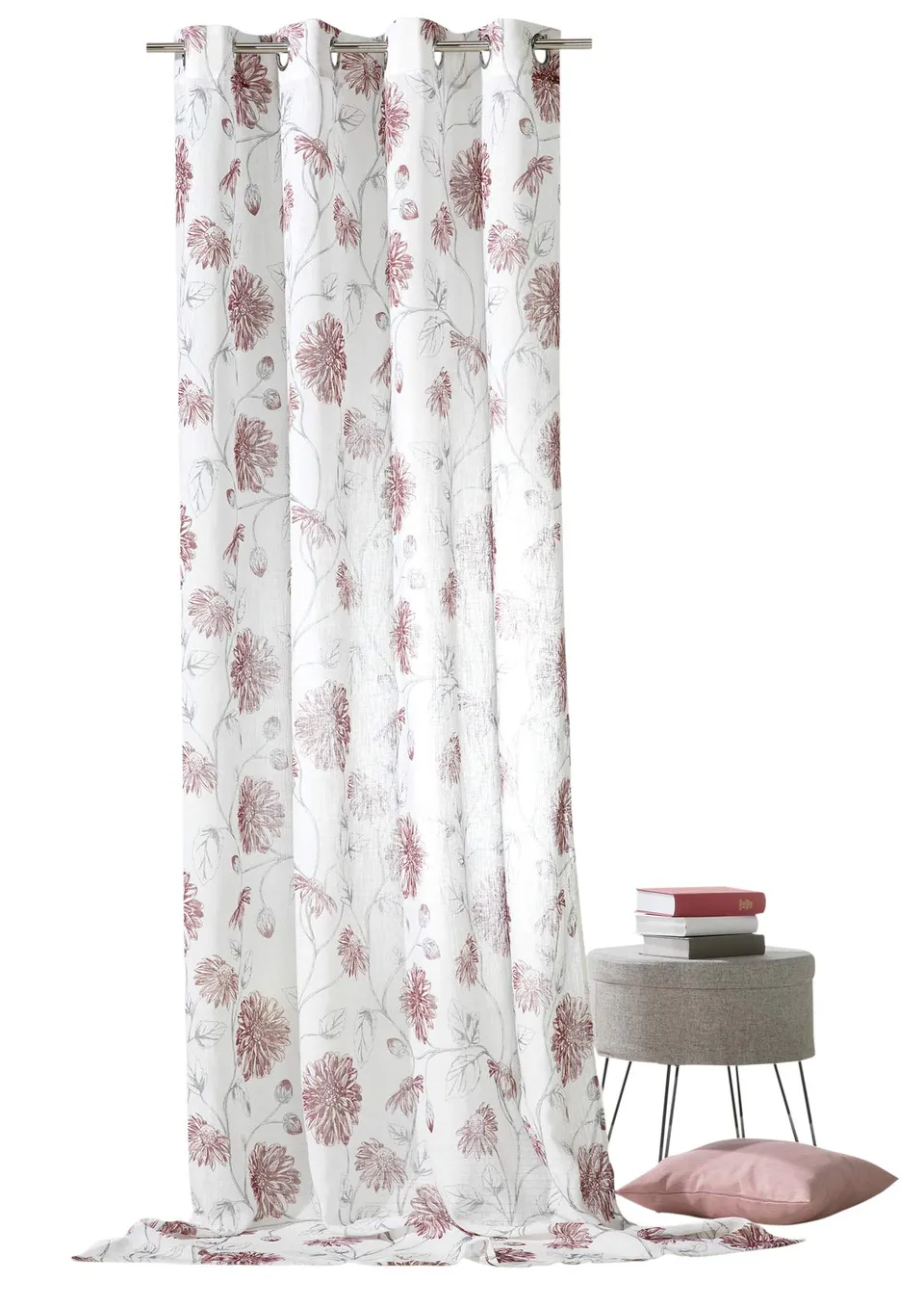 heimtexland Typ649 Ösenschal 245x140 cm rot transparent