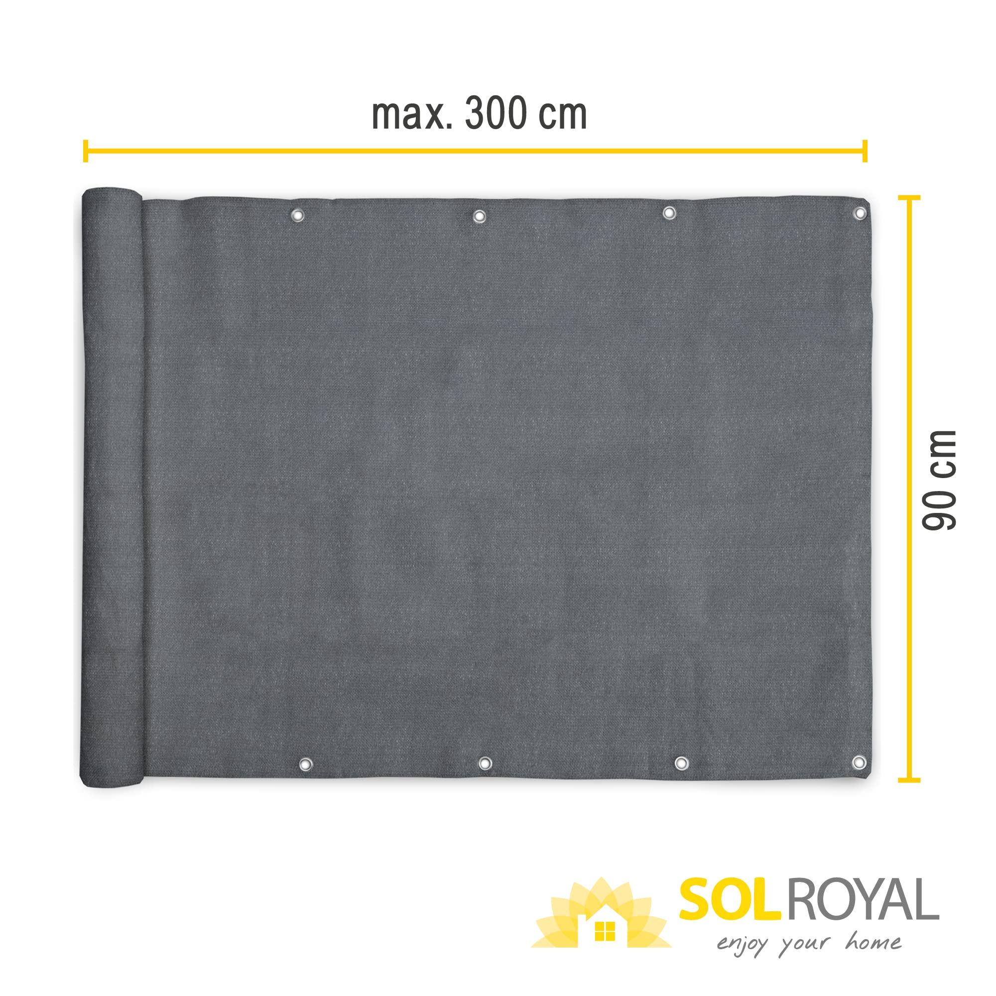 Sol Royal SolVision HB2 Balkonsichtschutz 90x300 cm Anthrazit blickdicht
