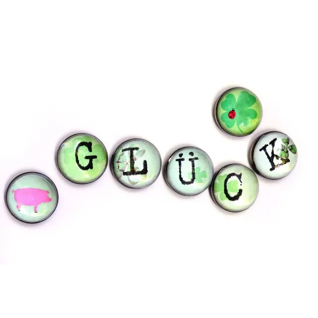 HAB & GUT Arts & Lyrics MC200V Kühlschrankmagnete GLÜCK 7er