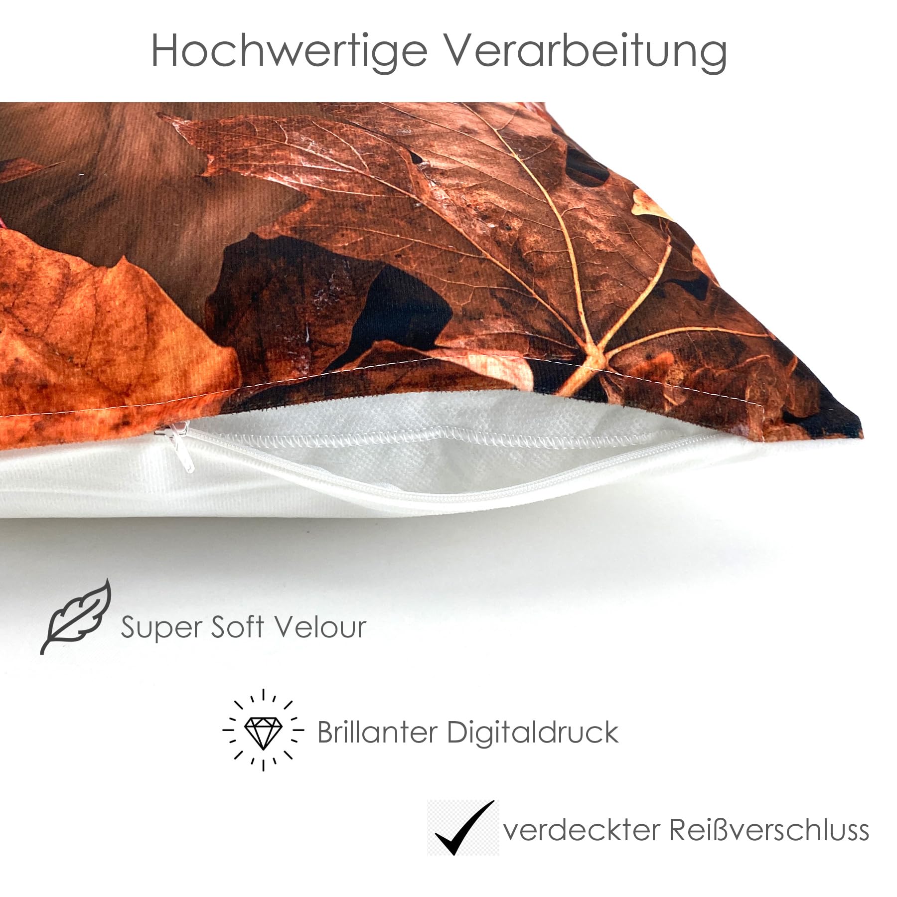 heimtexland Typ652 Kissenhülle 40x40 Rentiere mit Rahmen Velour