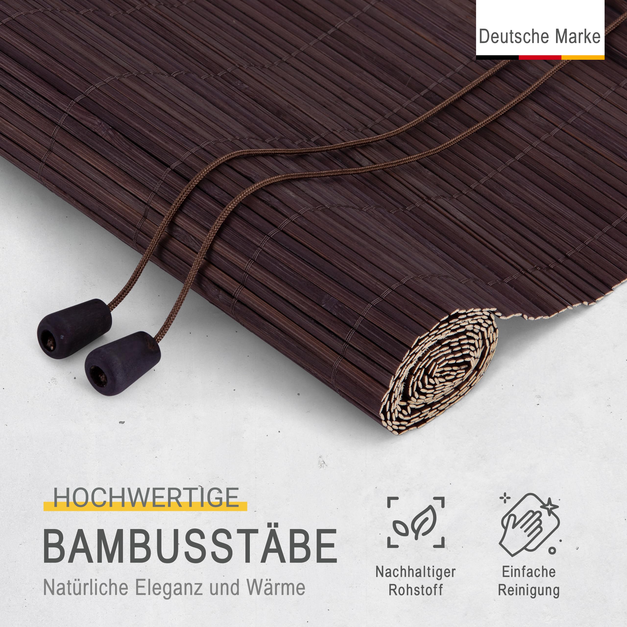 Sol Royal SolDecor B86 Bambusrollo 100x160 Natur blickdicht