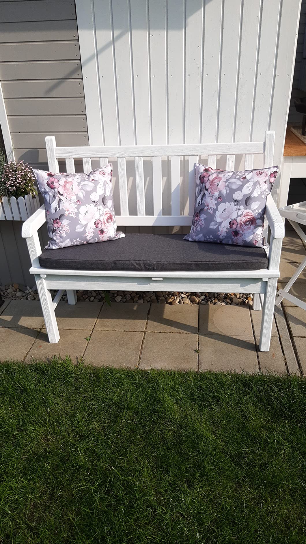heimtexland Typ675 Outdoorkissen 45x45 cm Grün Blumen wasserabweisend