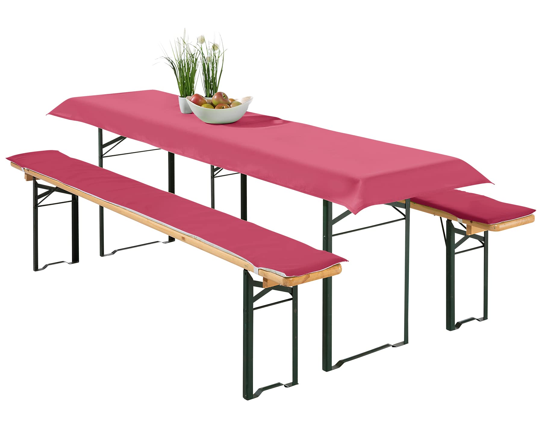 heimtexland Typ698 Bierzeltauflage 50x220 Beere 3-teilig