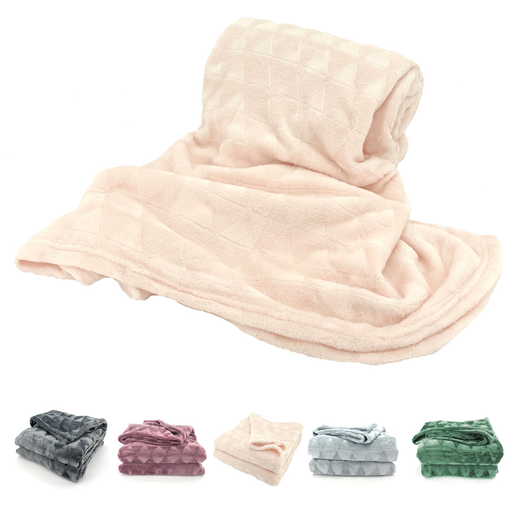 heimtexland Typ754 Kuscheldecke 150x200 cm Altrosa Raute