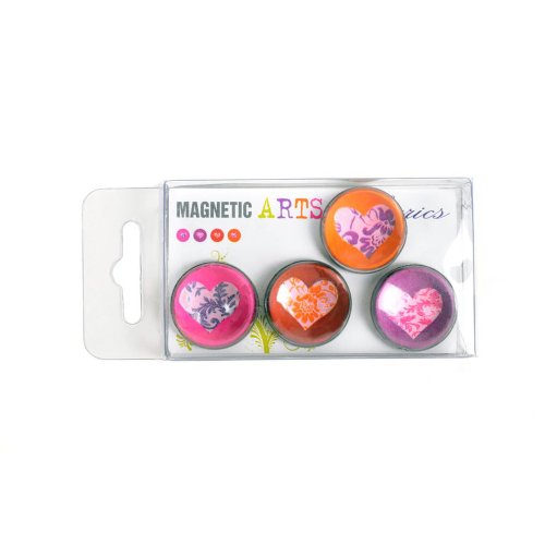 HAB & GUT Arts & Lyrics MC215V Kühlschrankmagnete Herzen 4er Set 25 mm