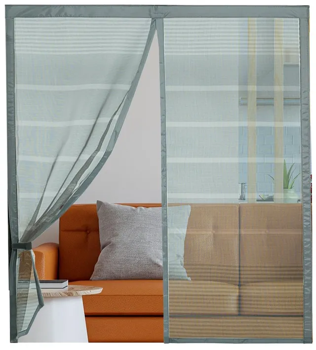 ARCOL Fliegengitter Fenster Magnet 130x150 cm Grau-Weiß Fiberglas