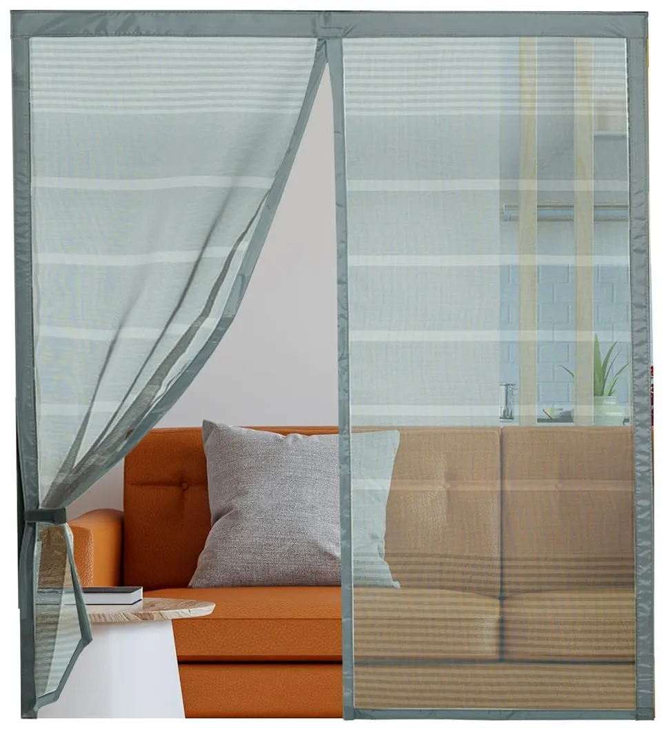 ARCOL Fliegengitter Fenster Magnet 130x150 cm Grau-Weiß Fiberglas