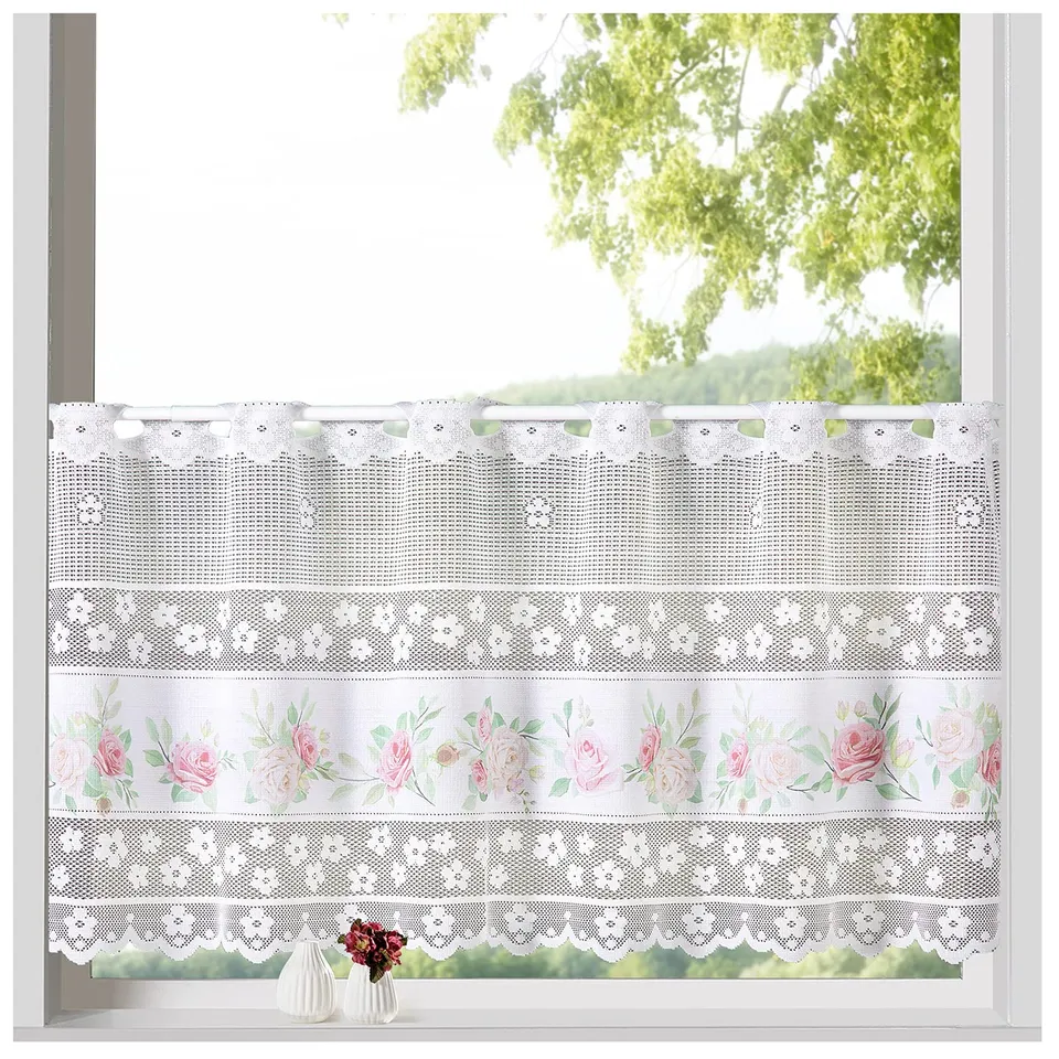 heimtexland Shabby Chic Typ763 Scheibengardine weiß 45x145 lichtdurchlässig