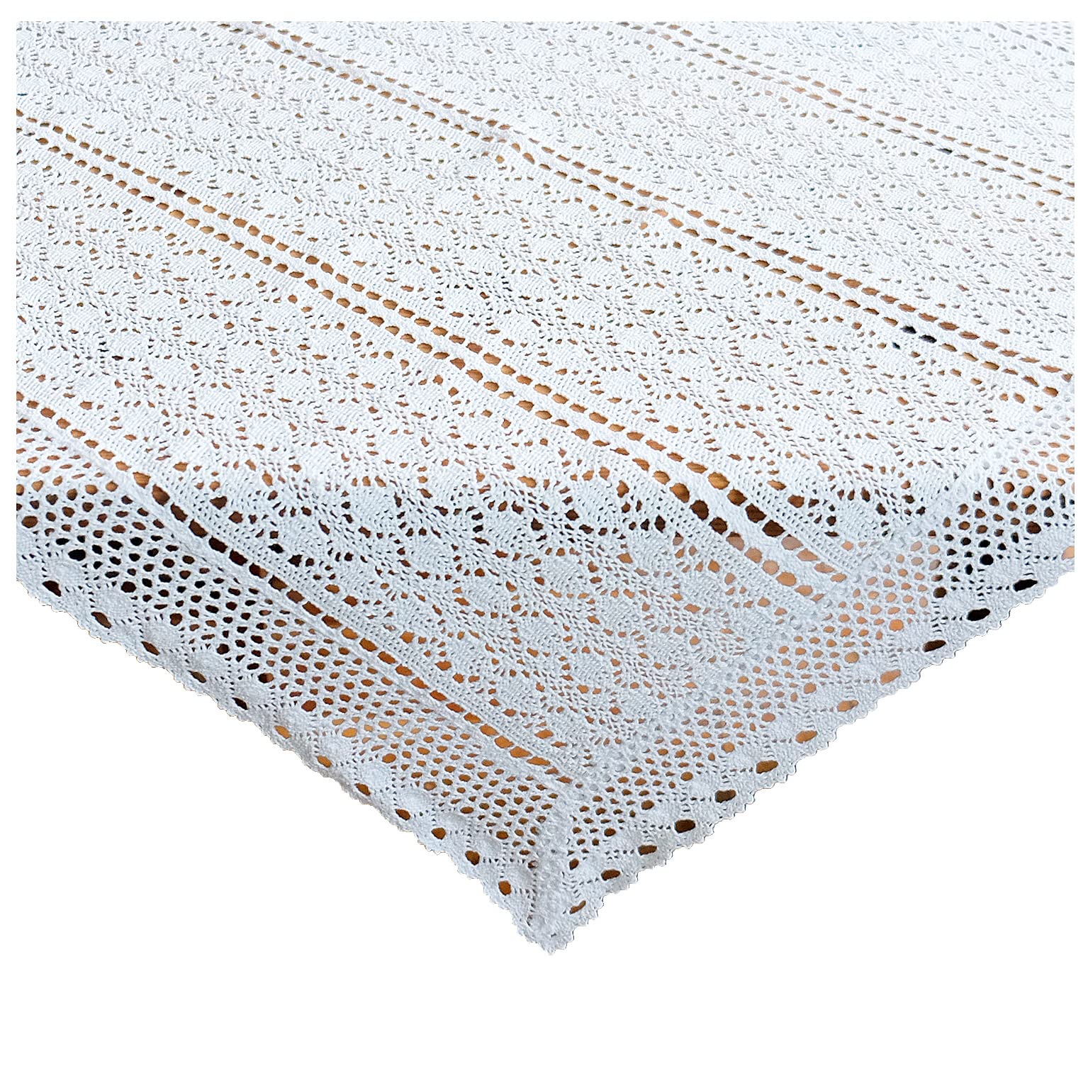heimtexland Typ793 Bistrogardine 45x120 cm Weiß Häkelspitze blickdicht