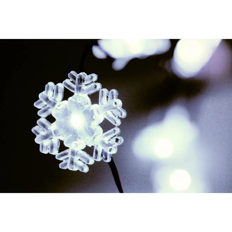 HAB & GUT LED004 Lichterkette Schneeflocken weiß Batterie