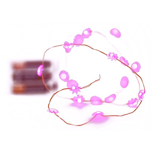 HAB & GUT LED009 Lichterkette Sterne pink Batterie 20er