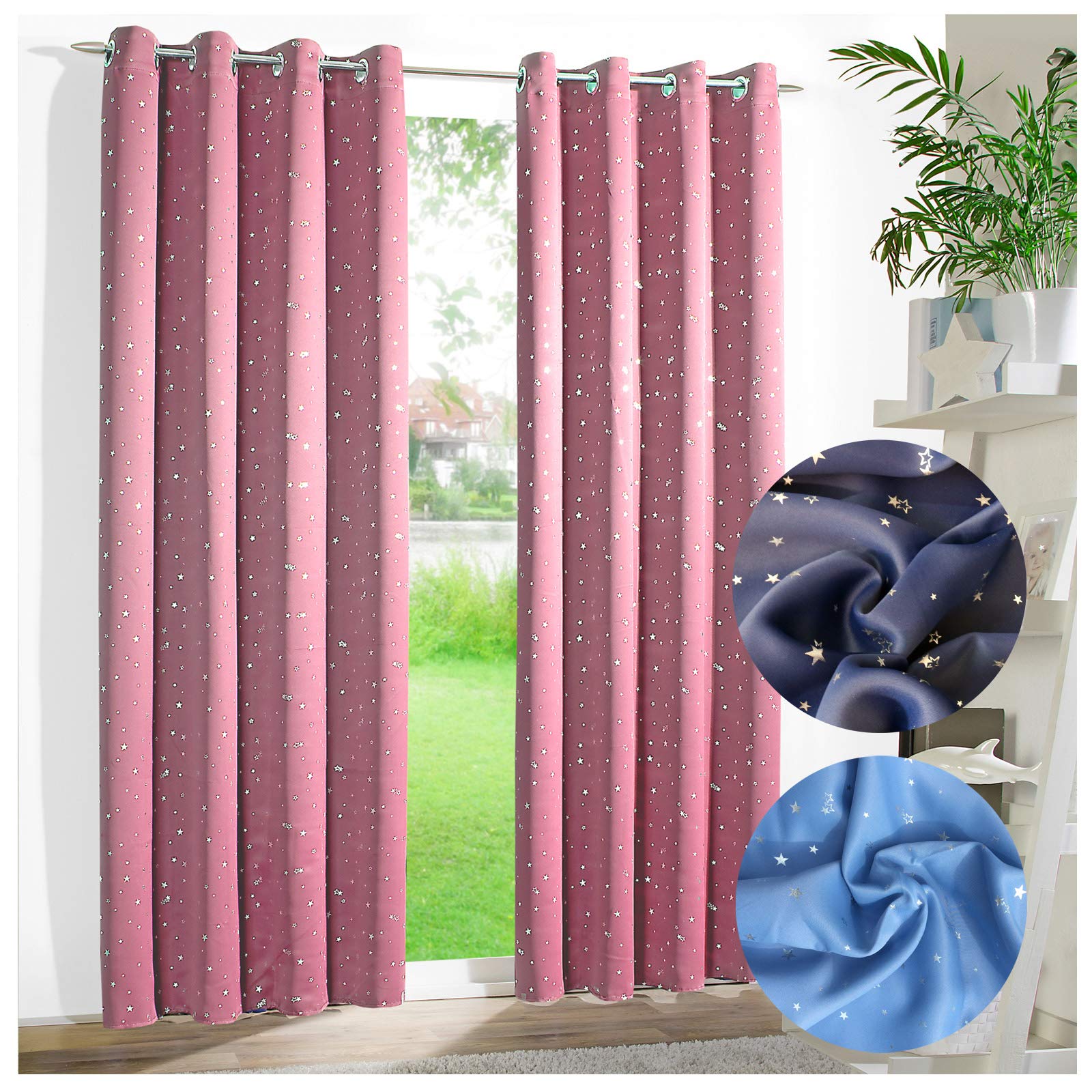 heimtexland Typ639 Verdunklungsvorhang Hellblau 225x135