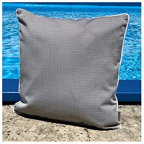 heimtexland Lotus Typ676 Outdoorkissen 45x45 dunkelgrau wasserabweisend