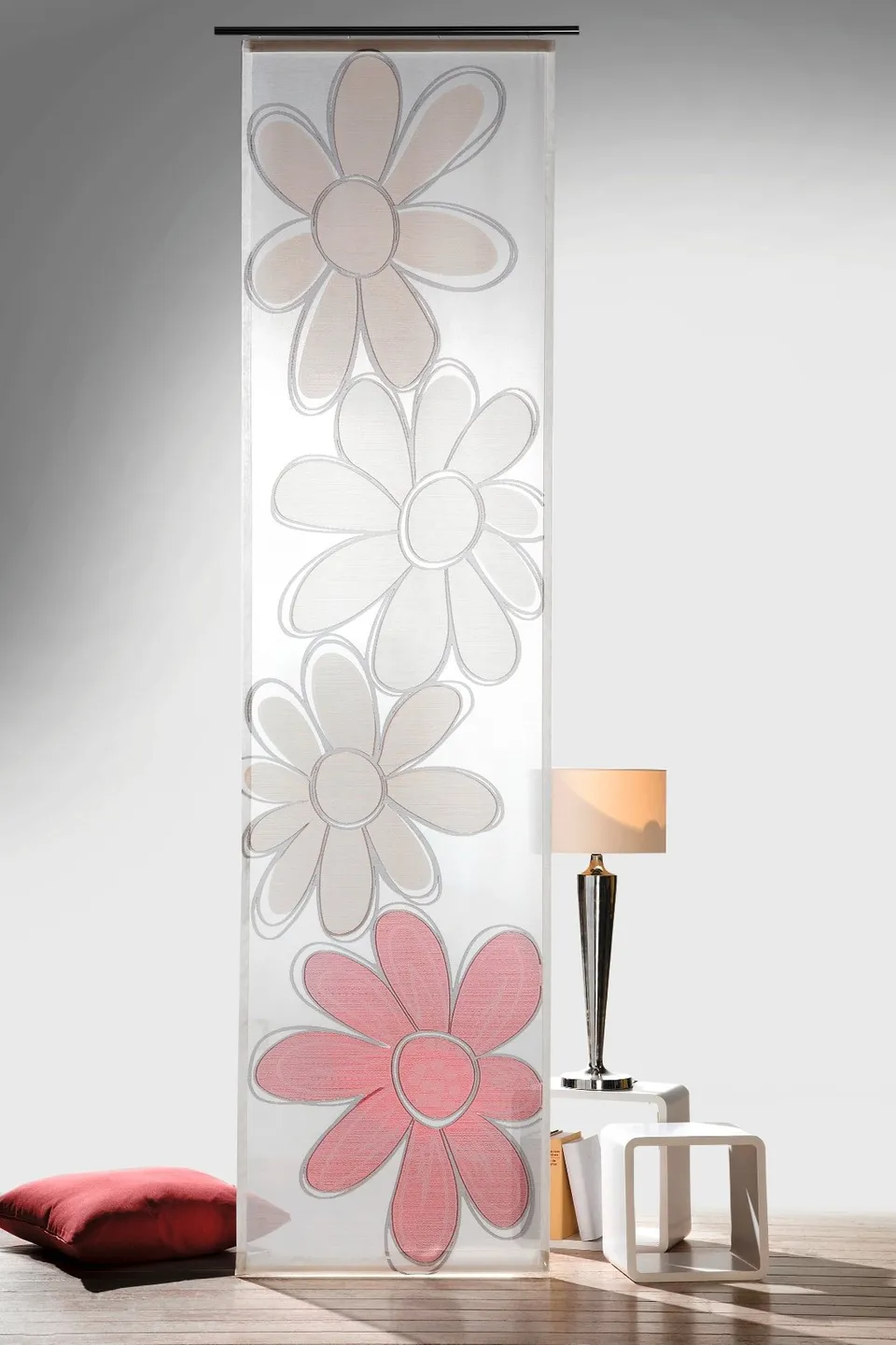 heimtexland Typ569 Flächenvorhang Bordeaux 60x245 Blume