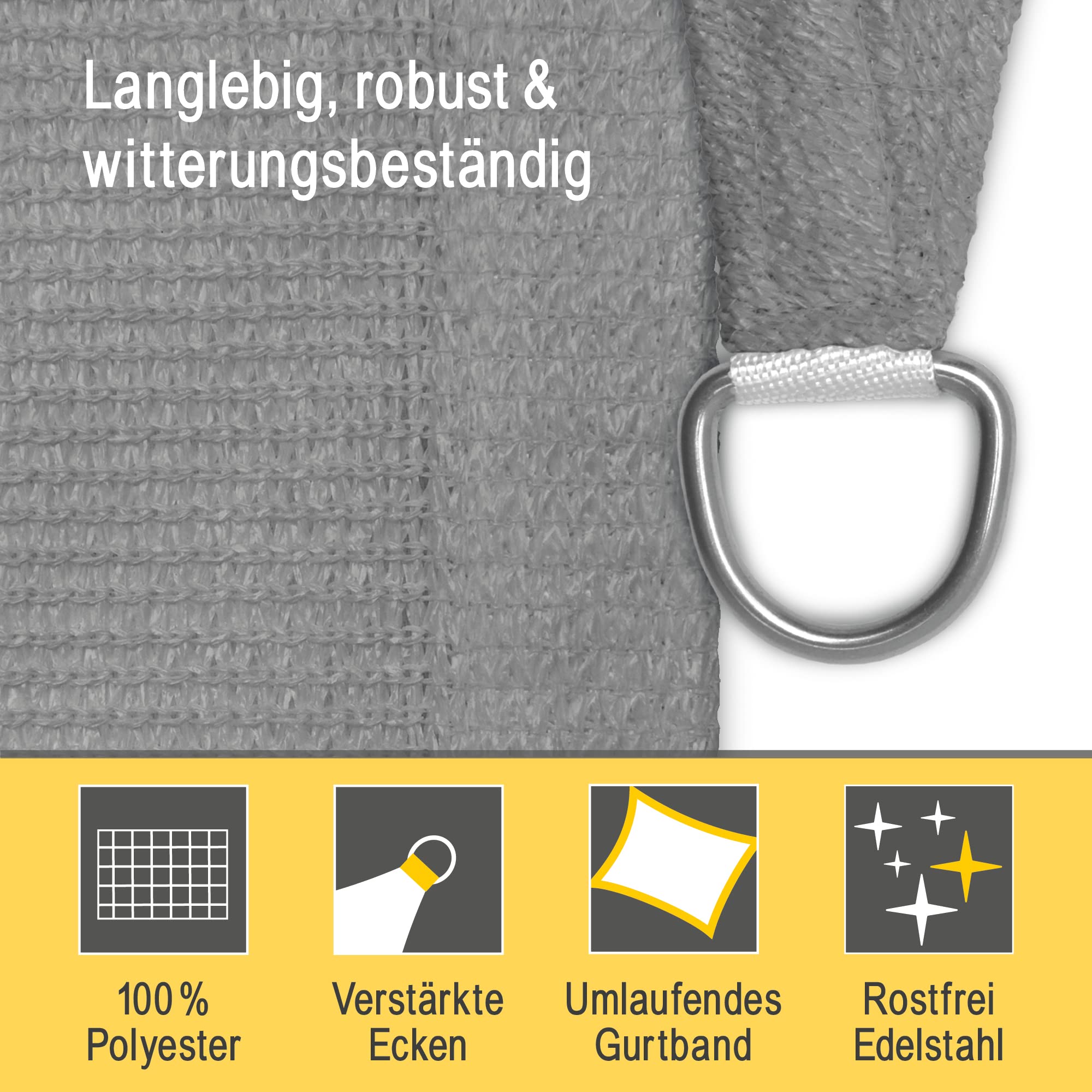 Sol Royal SolVision Sonnensegel Grau wasserdurchlässig
