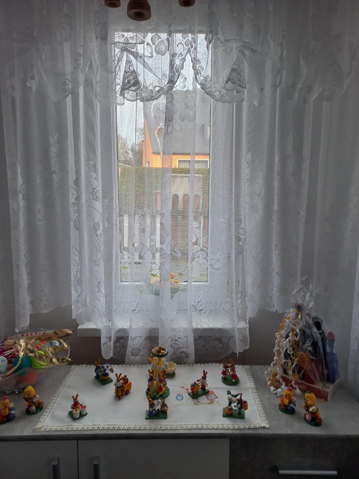 heimtexland Jacquard Typ1 Bogenstore 125x300 cm weiß halbtransparent