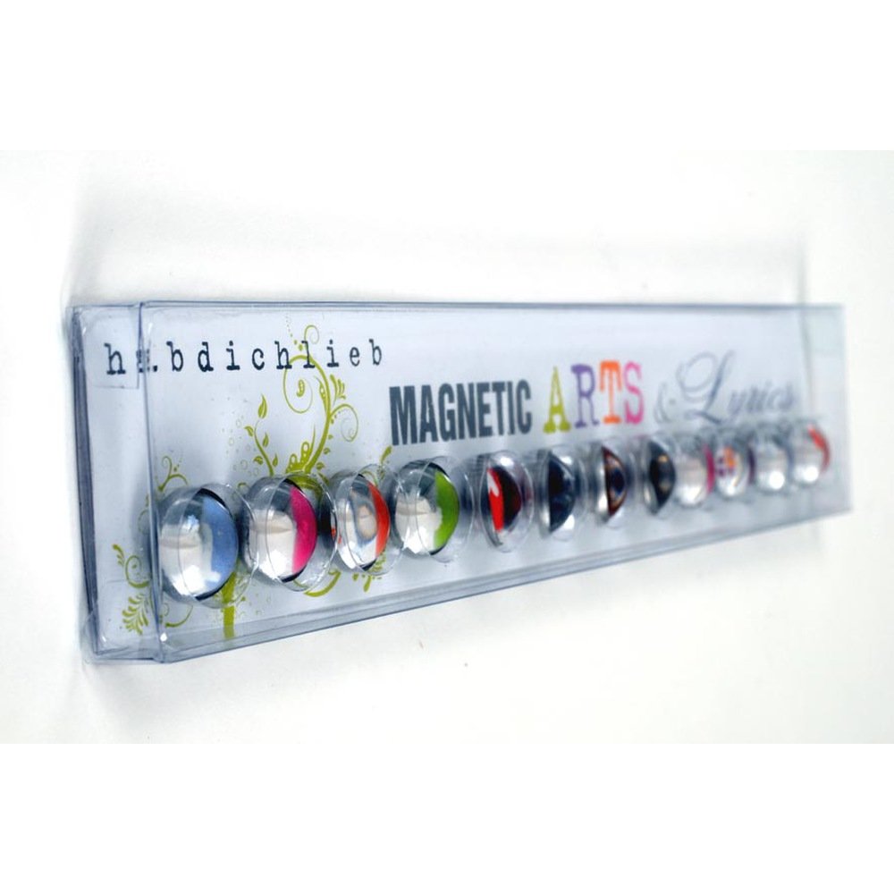 HAB & GUT Arts & Lyrics MC207V Kühlschrankmagnete Hab Dich Lieb 12er