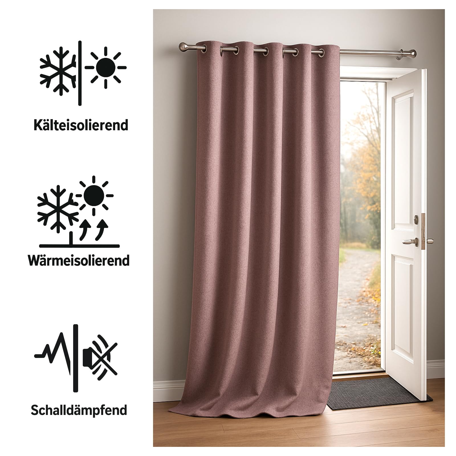 heimtexland Typ921 Thermovorhang 245x135 cm taupe-silber