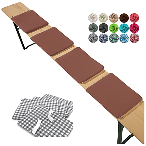 heimtexland Typ859 Sitzkissen 4er Set Braun Bierbank 25x36