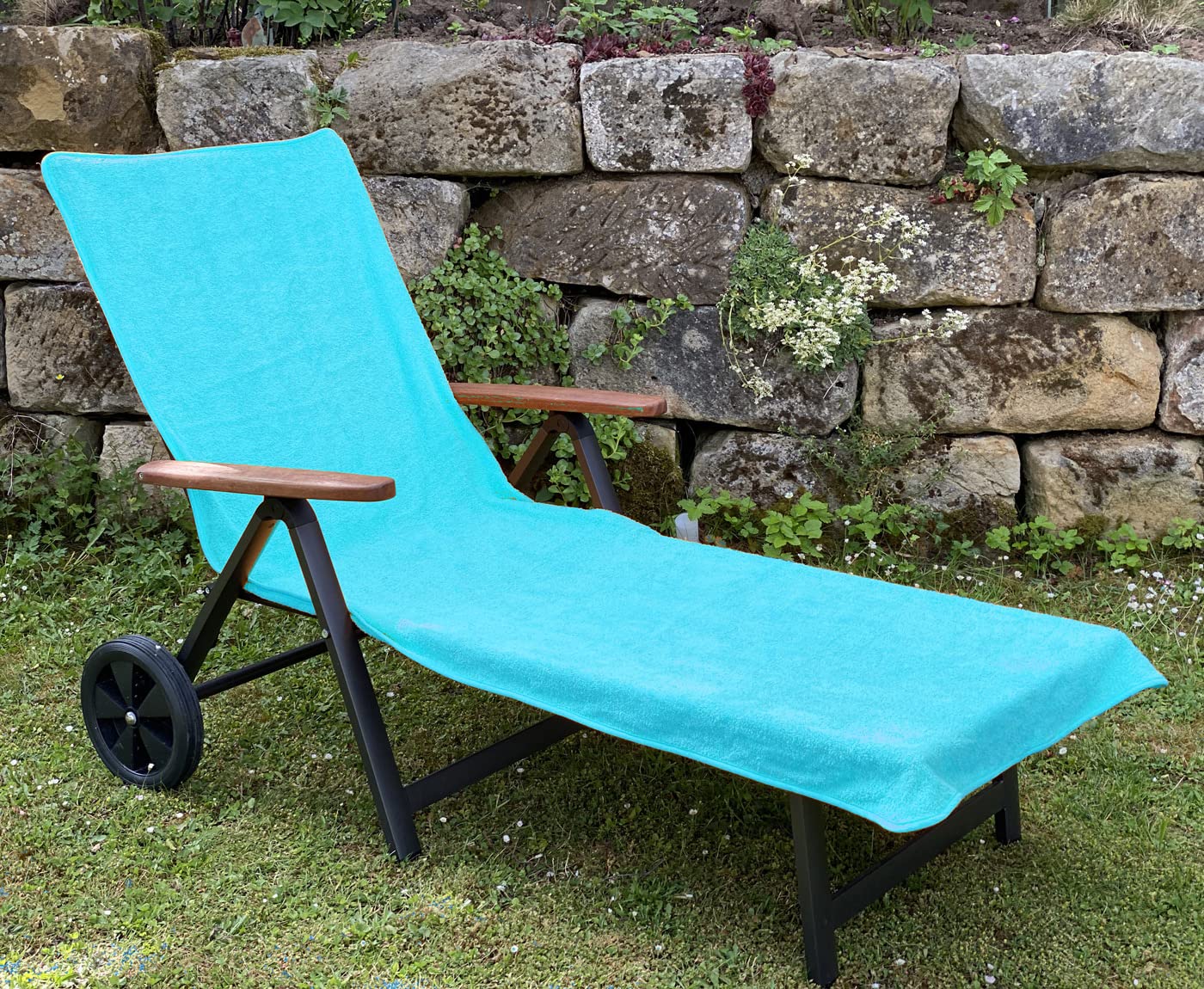heimtexland Typ772 Liegestuhlauflage Aqua 75x200 Frottee