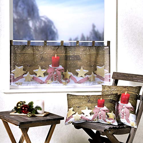 heimtexland Typ590 Kissenhülle 30x50 Rot Weihnachten Velours