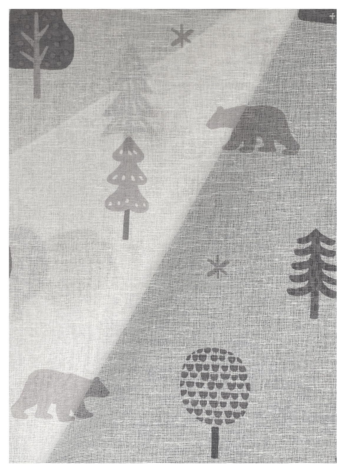 heimtexland Typ563 Ösenschal 245x135 cm weiß-grau Bär