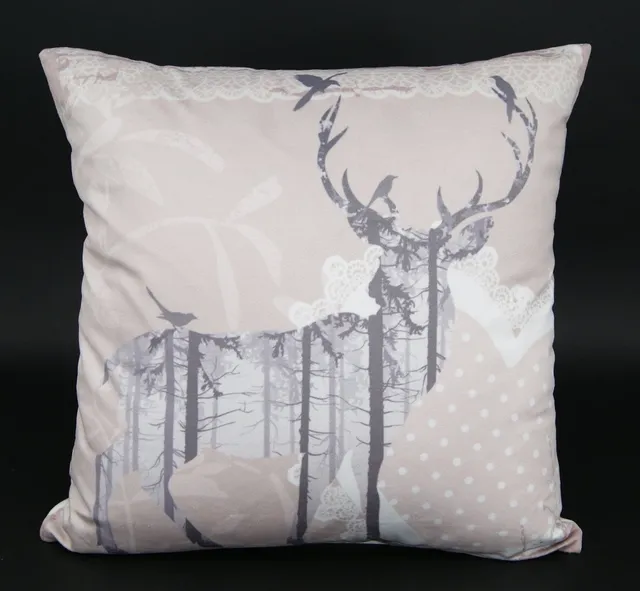 heimtexland Design Typ324 Kissenhülle 40x40 Hirsch mit Herz Velour