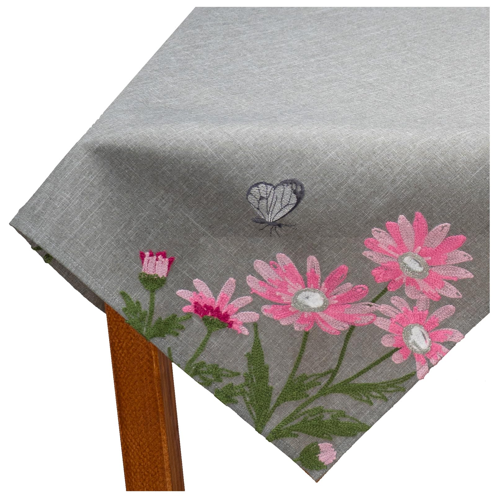 heimtexland Margariten Typ886 Mitteldecke 85x85 cm gelb bestickt