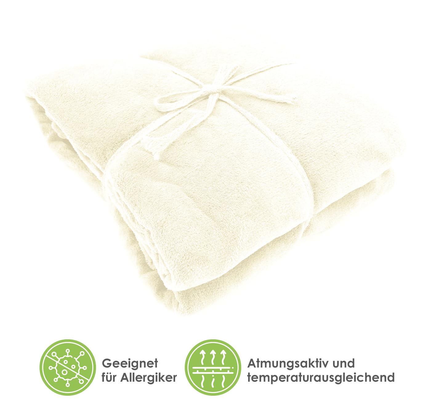 heimtexland Typ753 TV-Decke mit Ärmeln Creme 150x200