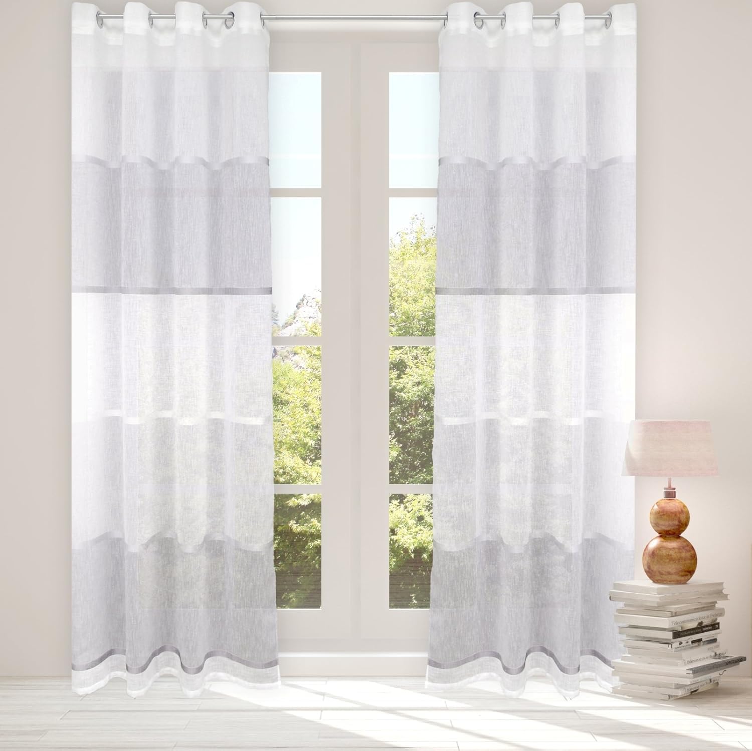 heimtexland Typ562 Ösenschal 245x140 cm sand halbtransparent