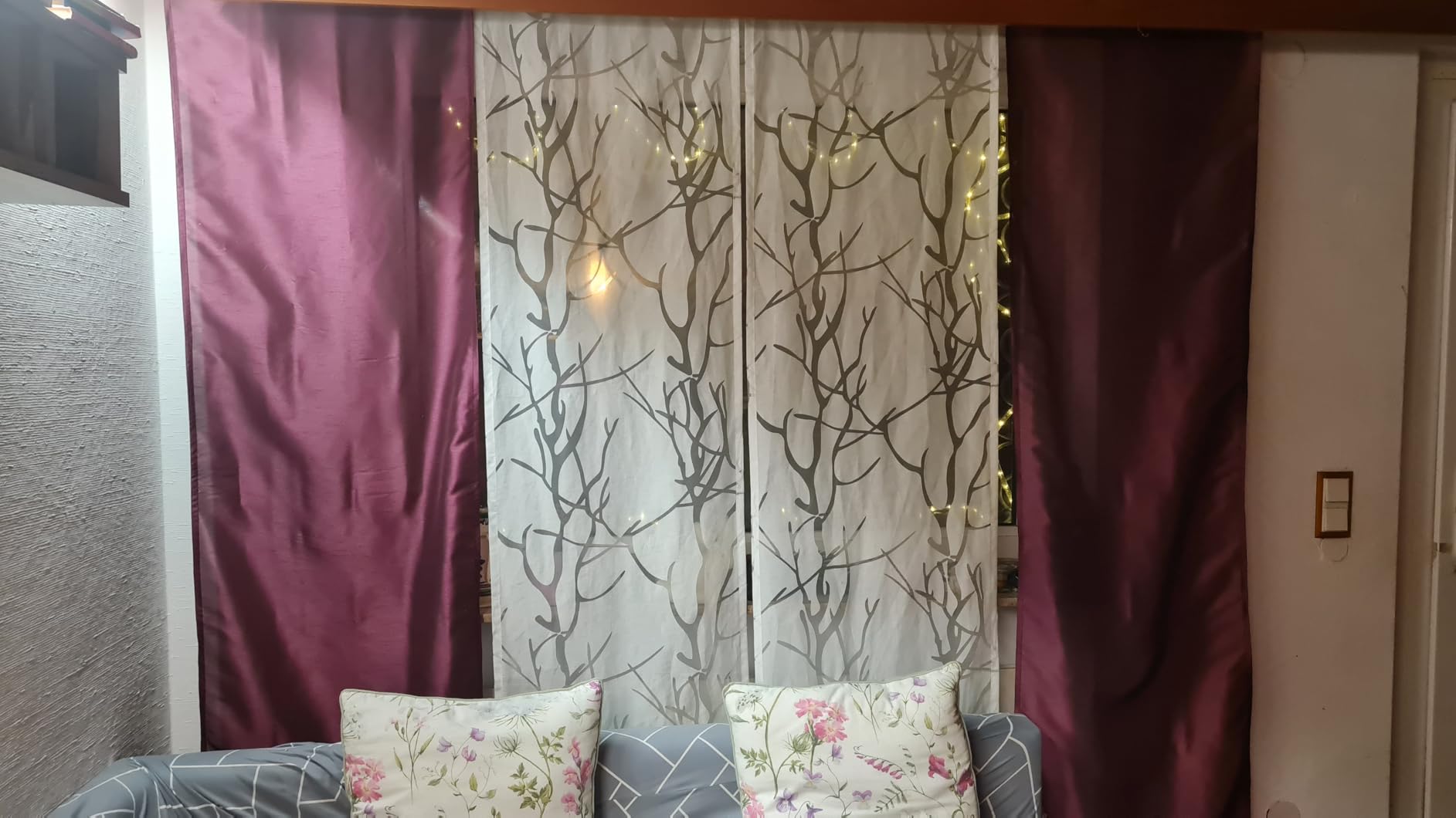 heimtexland Typ118 Schiebegardine 245x60 cm beere halbtransparent