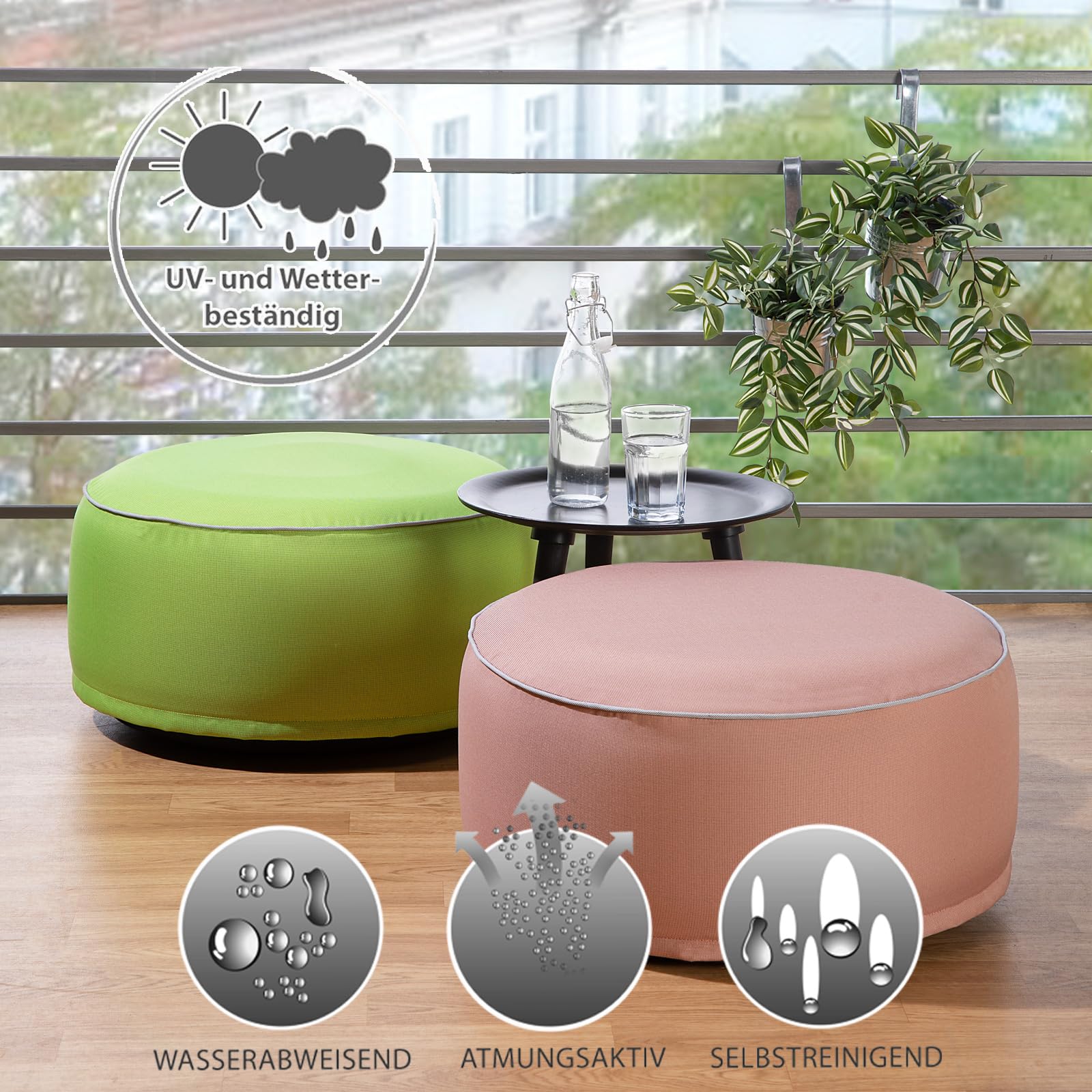 heimtexland Typ551 Pouf mint 55x25 cm wetterfest