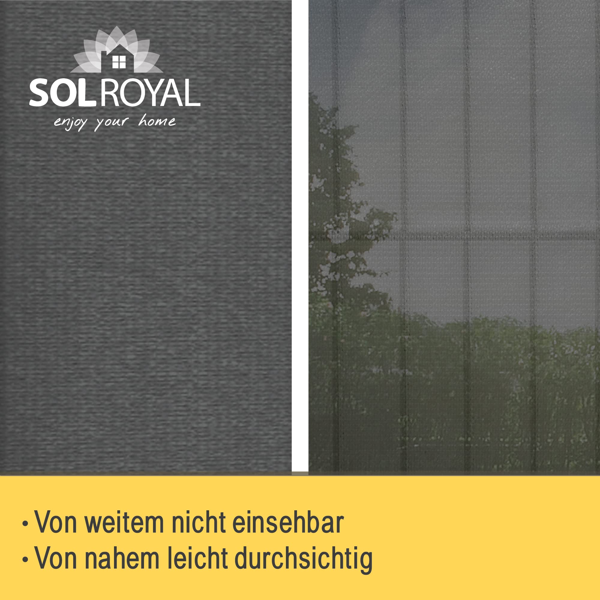 Sol Royal SolVision HB2 Balkonsichtschutz 90x300 cm Anthrazit blickdicht