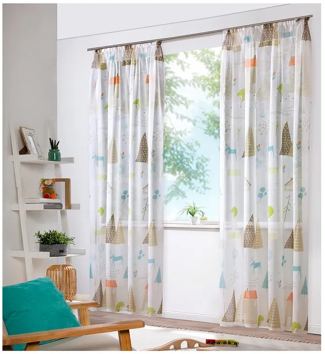 heimtexland Skandi Typ755 Kindergardine 245x135 bunt transparent