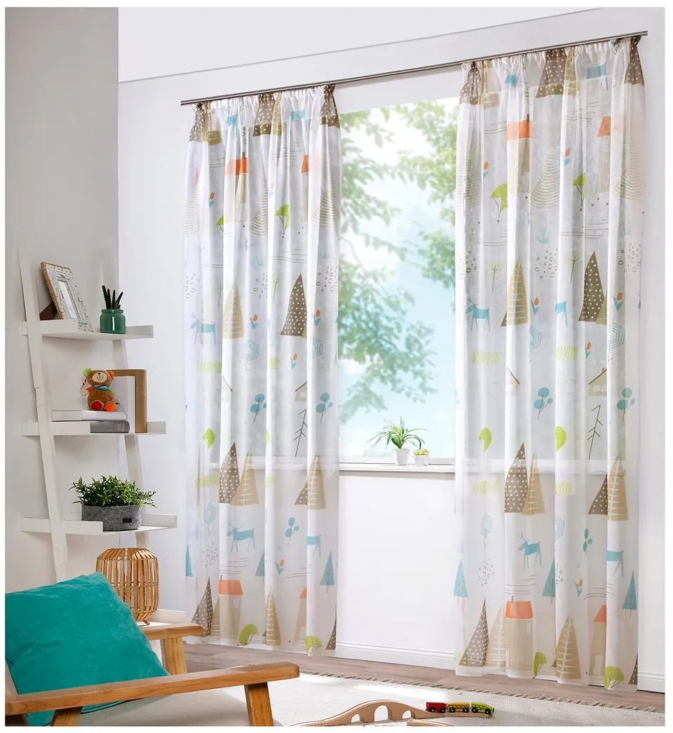 heimtexland Skandi Typ755 Kindergardine 245x135 bunt transparent