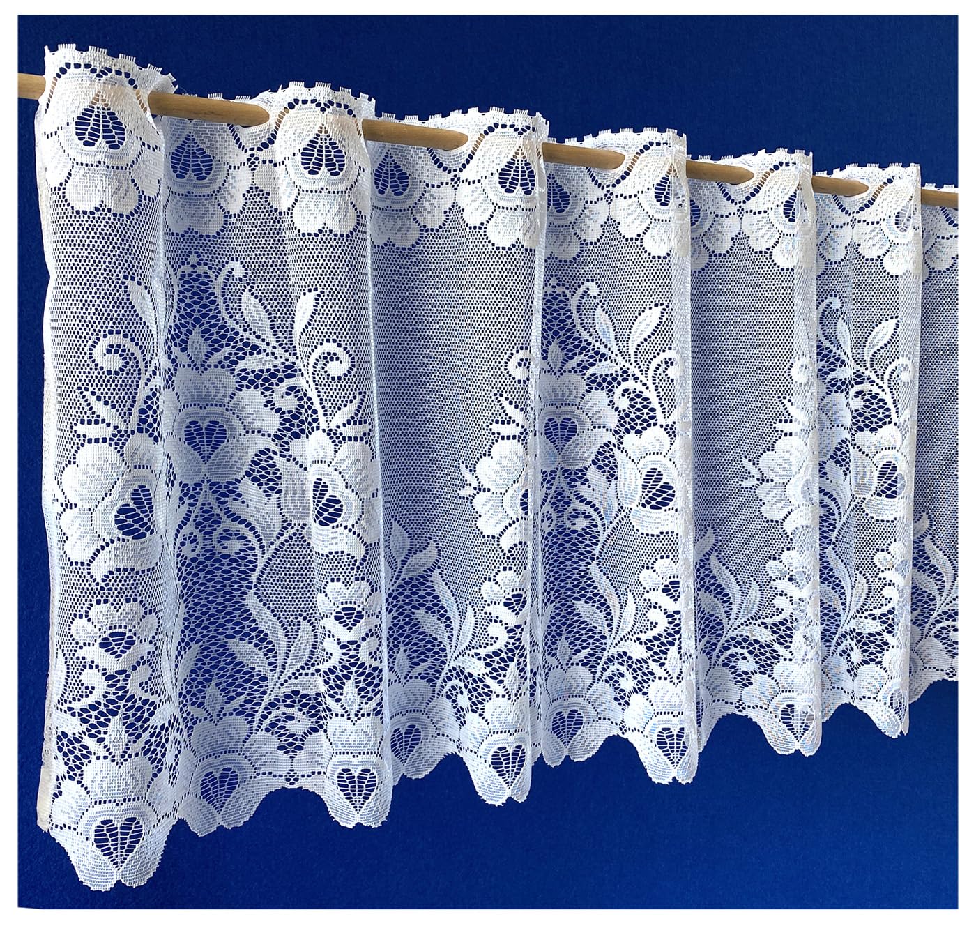 heimtexland Typ10 Scheibengardine 42x95 cm Weiß Jacquard