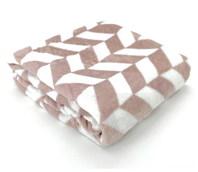 heimtexland Chevron Typ722 Kuscheldecke 200x150 altrosa Flanell