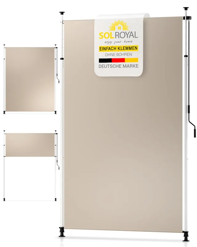 Sol Royal SolVision Klemmmarkise beige 150 cm ohne Bohren