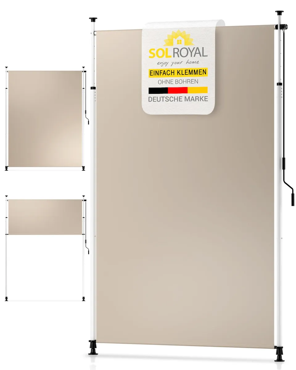Sol Royal SolVision Klemmmarkise beige 150 cm ohne Bohren