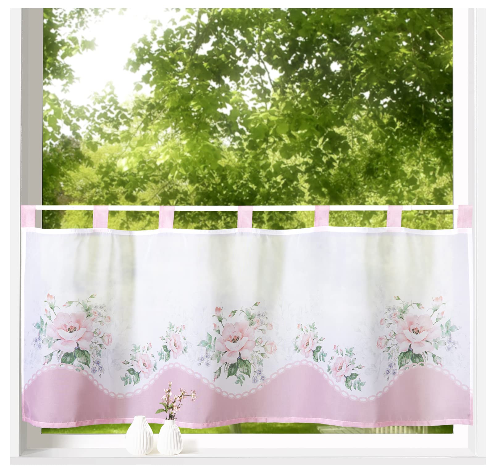 heimtexland Typ789 Scheibengardine 45x120 cm Tropical Bunt