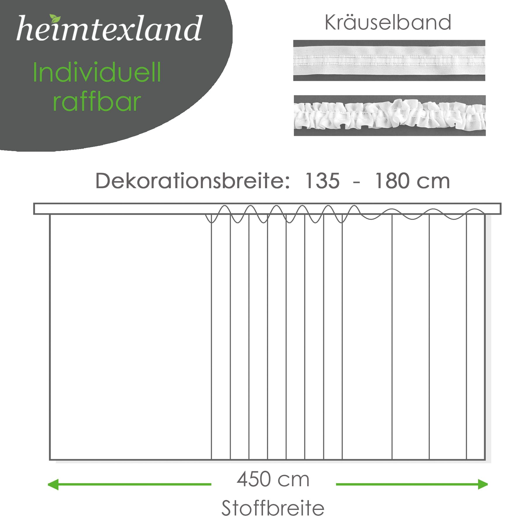 heimtexland Typ69 Store Gardine 160x450 cm weiß