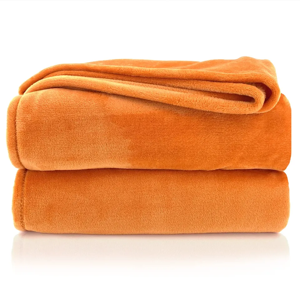 heimtexland Typ380 Kuscheldecke 150x200 cm Orange flauschig