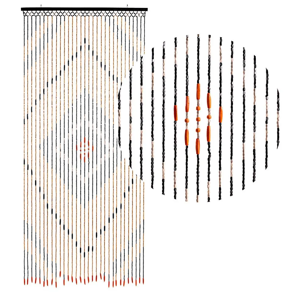 HAB & GUT DV0151 Türvorhang 90x200 cm Holz Braun