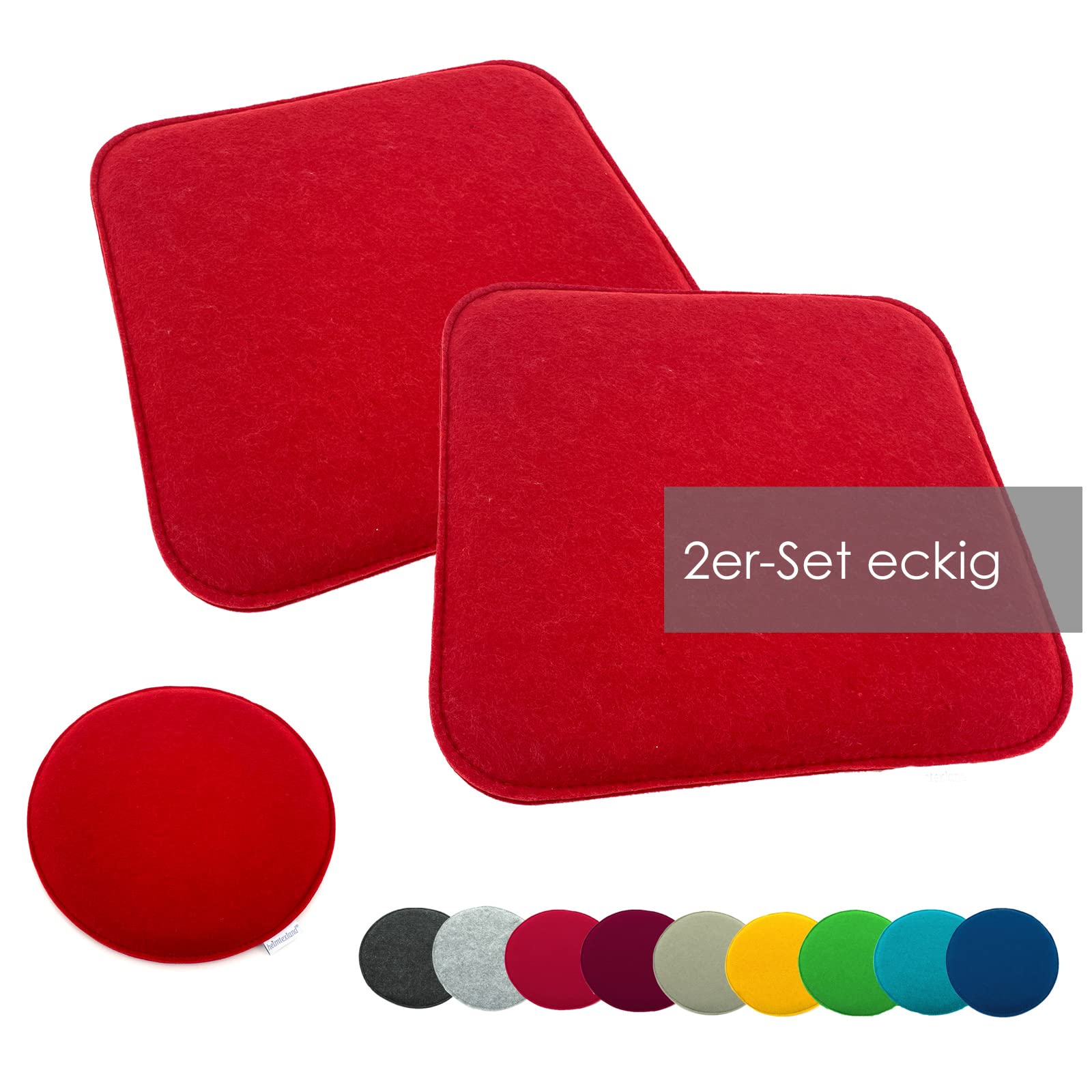 heimtexland Typ631 Sitzkissen Filz 35x35 cm Rot 2 Stück