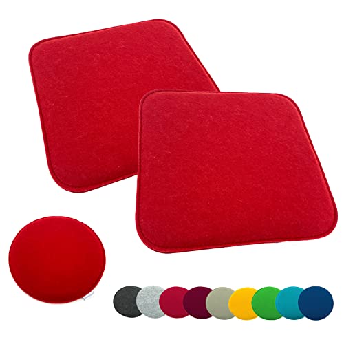 heimtexland Typ631 Sitzkissen Filz 35x35 cm Rot 2 Stück