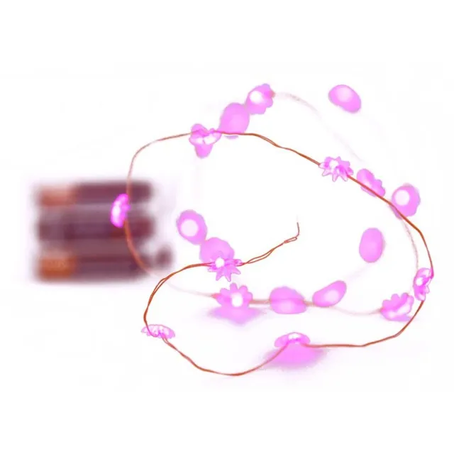 HAB & GUT LED009 Lichterkette Sterne pink Batterie 20er